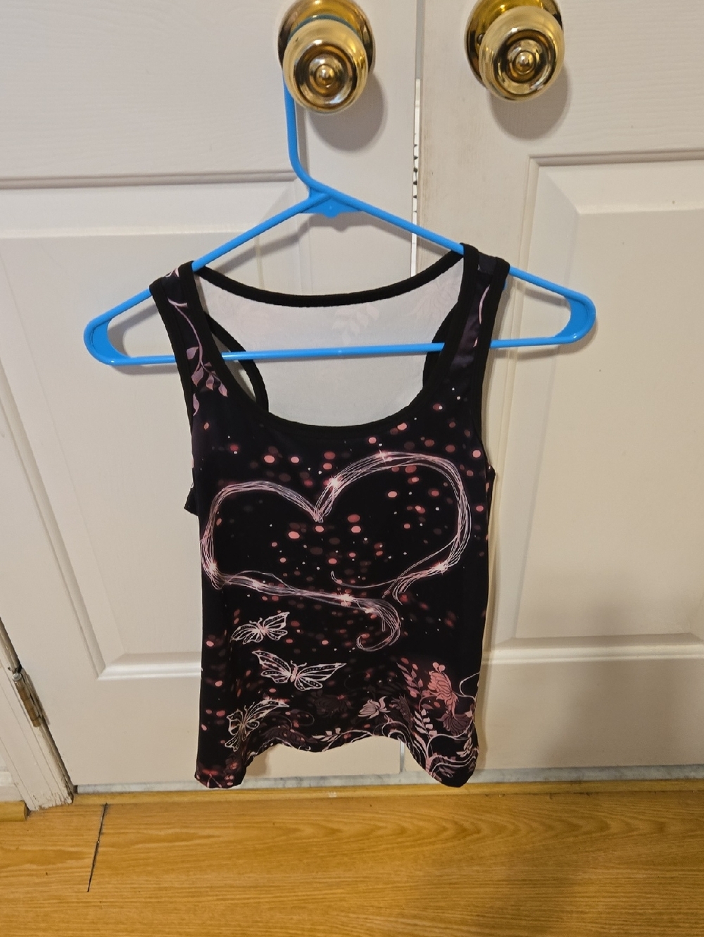 Black & Pink Heart Graphic Tank Top - Women